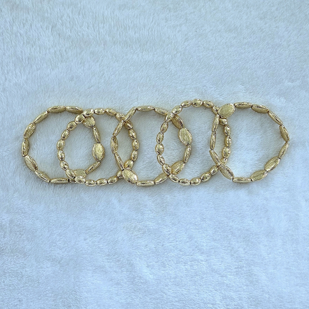 House🏠 of Harlow 1960 Set of Five🖐 Stretchy Gold💛 Bead Bracelets - NWT - Picture 7 of 16